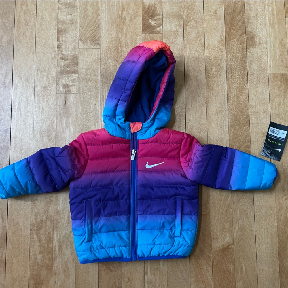 [Nike] NWT Baby/Infant Essential Padded Rainbow Ombré Puffer Jacket Coat